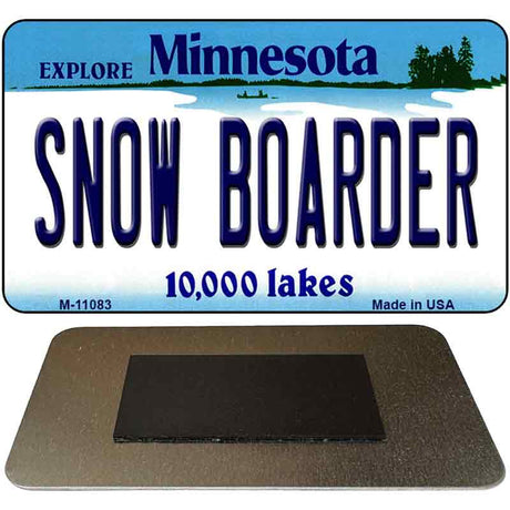 Snow Boarder Minnesota State License Plate Tag Novelty Magnet M-11083