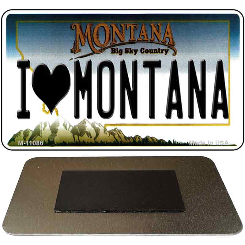 I Love Montana State License Plate Tag Novelty Magnet M-11086