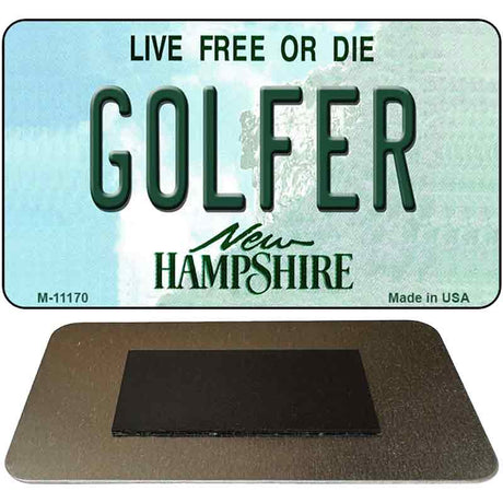 Golfer New Hampshire State License Plate Tag Magnet M-11170