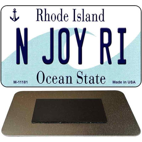 N Joy RI Rhode Island State License Plate Tag Novelty Magnet M-11181