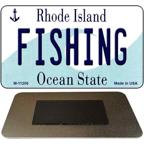 Fishing Rhode Island State License Plate Tag Novelty Magnet M-11206