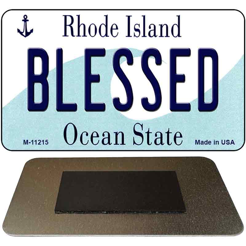 Blessed Rhode Island State License Plate Tag Novelty Magnet M-11215