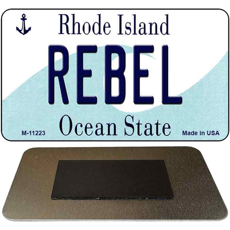 Rebel Rhode Island State License Plate Tag Novelty Magnet M-11223