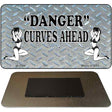 Danger Curves Ahead Novelty Metal Magnet M-1126