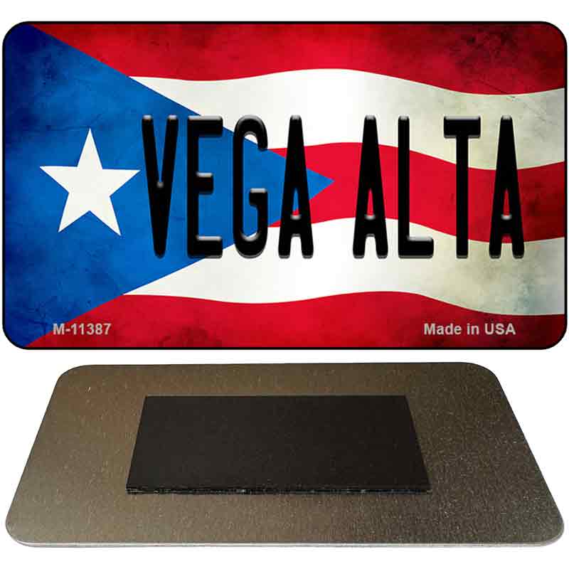 Vega Alta Puerto Rico State Flag Novelty Metal Magnet M-11387