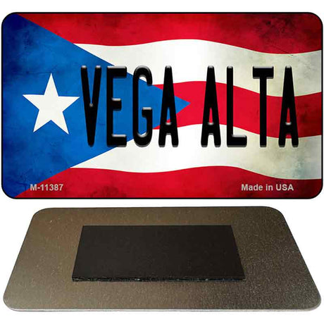 Vega Alta Puerto Rico State Flag Novelty Metal Magnet M-11387