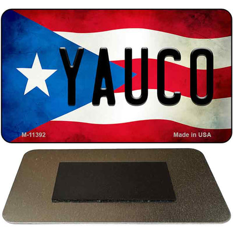 Yauco Puerto Rico State Flag Novelty Metal Magnet M-11392