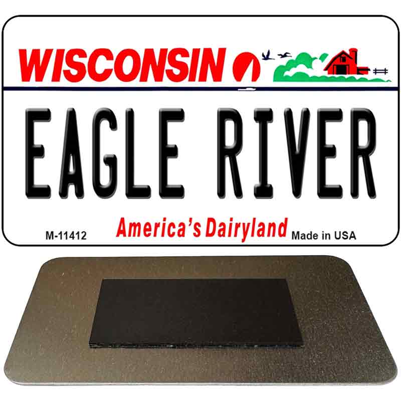 Eagle River Wisconsin Novelty Metal Magnet