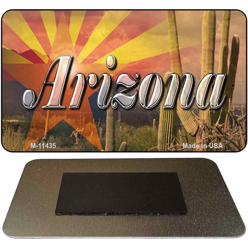 AZ Flag Arizona Cactus Novelty Metal Magnet M-11435