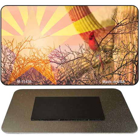 AZ Flag Cactus Cardinal Novelty Metal Magnet M-11436