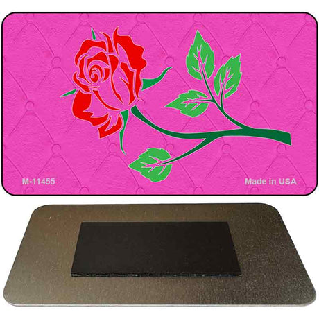 Illustrated Rose On Pink Chaise Lounge Novelty Metal Magnet M-11455