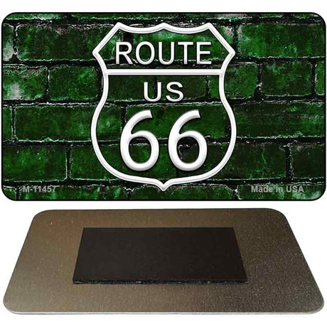 Route 66 Green Brick Wall Novelty Metal Magnet M-11457