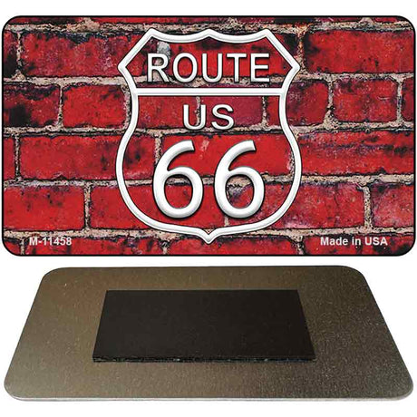 Route 66 Red Brick Wall Novelty Metal Magnet M-11458