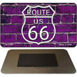 Route 66 Purple Brick Wall Novelty Metal Magnet M-11460