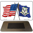 Connecticut Crossed US Flag Novelty Metal Magnet M-11467