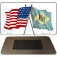 Delaware Crossed US Flag Novelty Metal Magnet M-11468