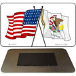 Illinois Crossed US Flag Novelty Metal Magnet M-11473