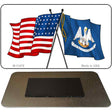 Louisiana Crossed US Flag Novelty Metal Magnet M-11478