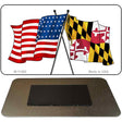 Maryland Crossed US Flag Novelty Metal Magnet M-11480