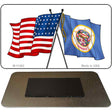 Minnesota Crossed US Flag Novelty Metal Magnet M-11483