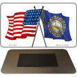 New Hampshire Crossed US Flag Novelty Metal Magnet M-11489