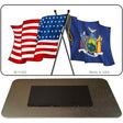 New York Crossed US Flag Novelty Metal Magnet M-11492