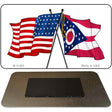 Ohio Crossed US Flag Novelty Metal Magnet M-11495