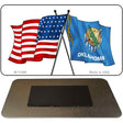 Oklahoma Crossed US Flag Novelty Metal Magnet M-11496