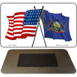 Pennsylvania Crossed US Flag Novelty Metal Magnet M-11498