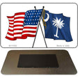 South Carolina Crossed US Flag Novelty Metal Magnet M-11500