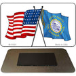 South Dakota Crossed US Flag Novelty Metal Magnet M-11501