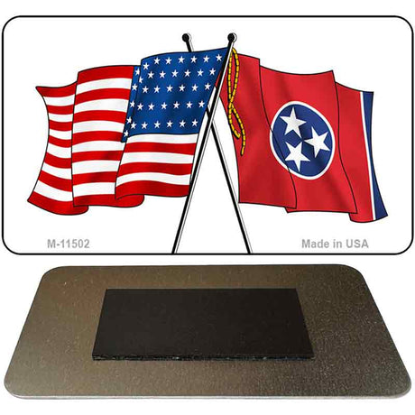 Tennessee Crossed US Flag Novelty Metal Magnet M-11502