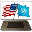 United Nation Crossed US Flag Novelty Metal Magnet M-11518