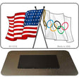 Olympic Crossed US Flag Novelty Metal Magnet M-11519