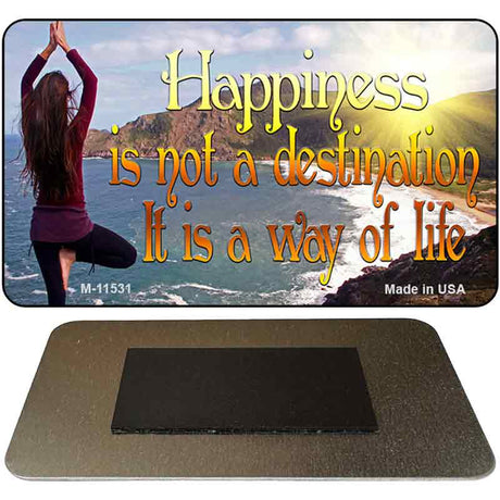 Happiness Way Of Life Yoga Novelty Metal Magnet M-11531