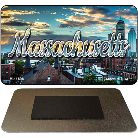 Massachusetts Sunset Skyline Magnet M-11606