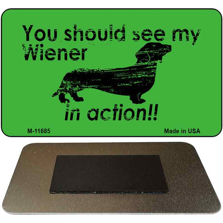 Wiener In Action Novelty Metal Magnet M-11685