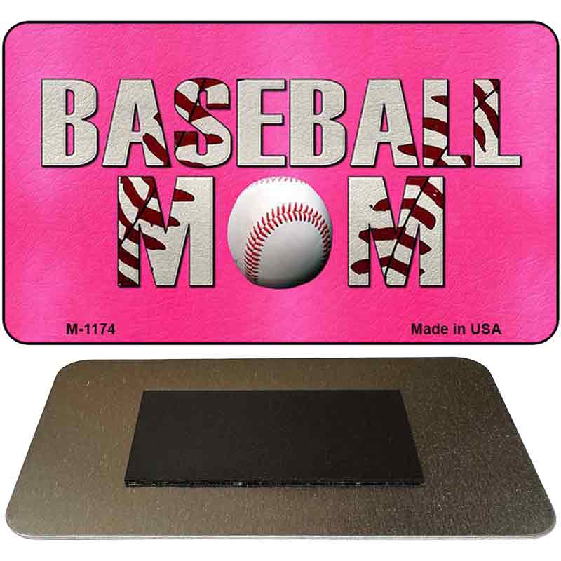 Baseball Mom Novelty Metal Magnet M-1174