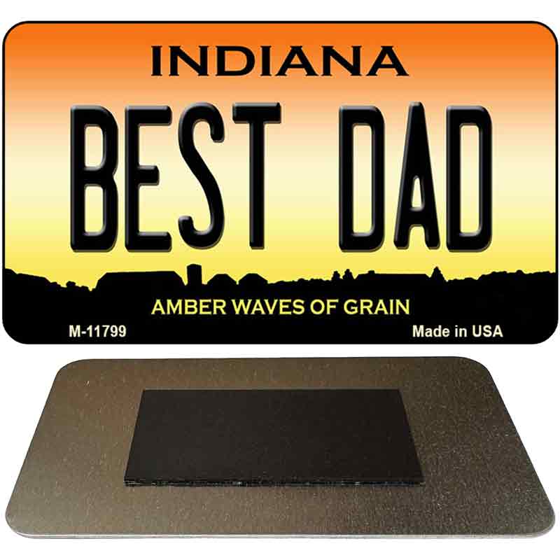 Best Dad Indiana Amber Novelty Metal Magnet