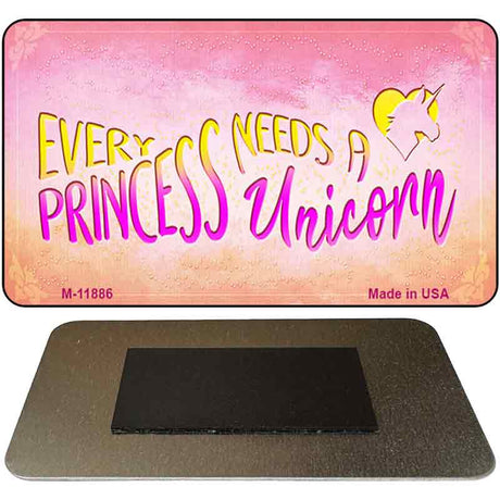 Princess and Unicorn Novelty Metal Magnet M-11886