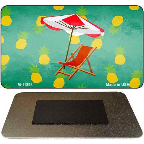 Chair and Umbrella Novelty Metal Magnet M-11893