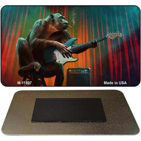 Monkey with Guitar Novelty Metal Magnet M-11897