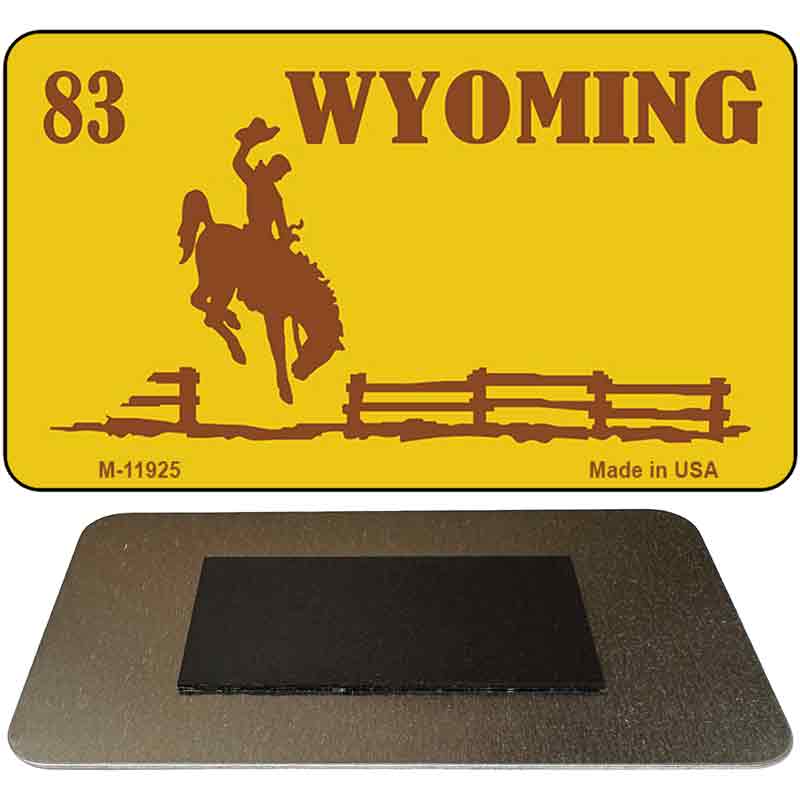 Wyoming Yellow State Blank Novelty Metal Magnet M-11925