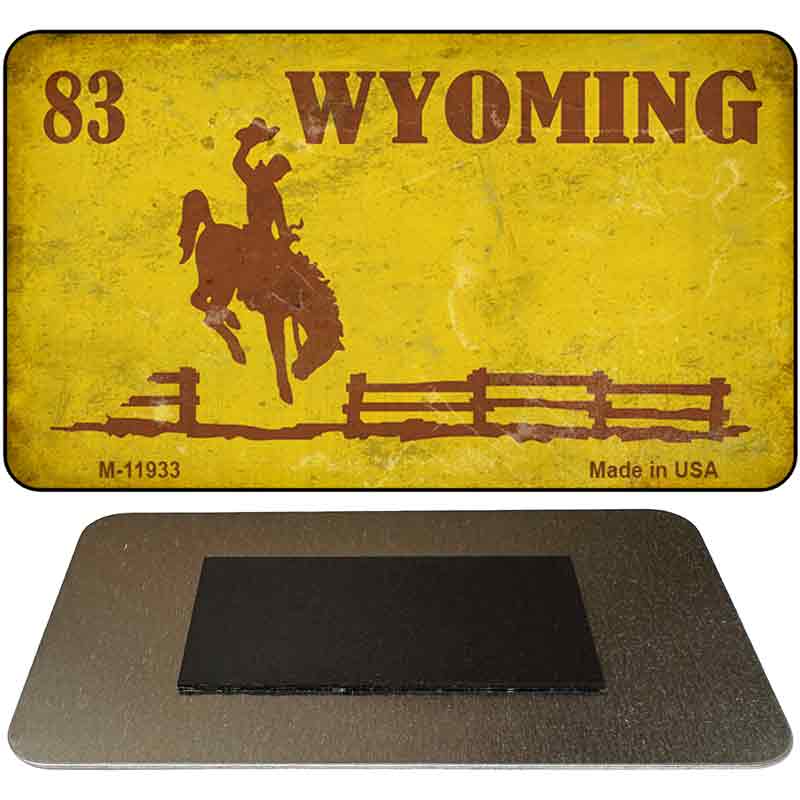 Wyoming Yellow Rusty Novelty Metal Magnet M-11933