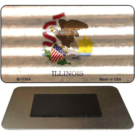 Illinois Corrugated Flag Novelty Magnet M-11954