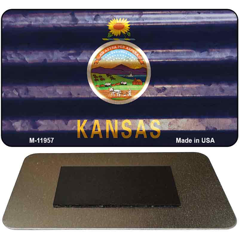 Kansas Corrugated Flag Novelty Magnet M-11957