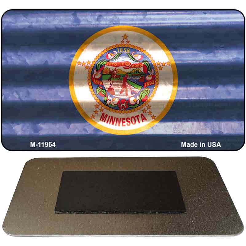 Minnesota Corrugated Flag Novelty Magnet M-11964