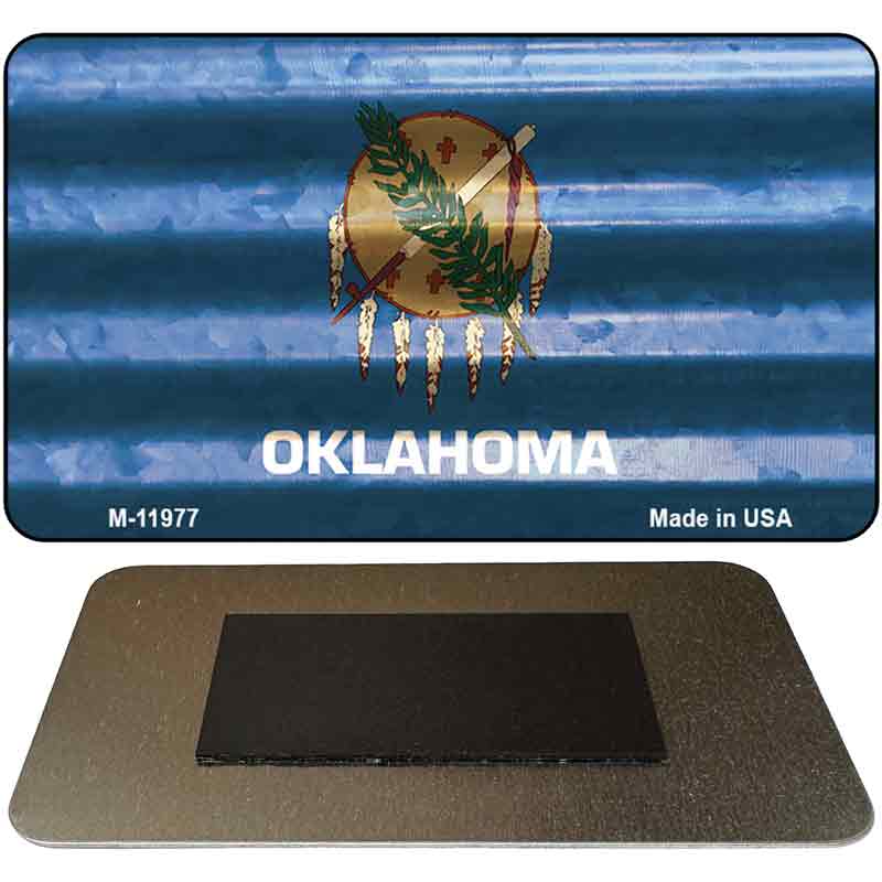 Oklahoma Corrugated Flag Novelty Magnet M-11977