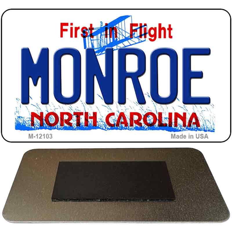 Monroe North Carolina State Novelty Metal Magnet M-12103