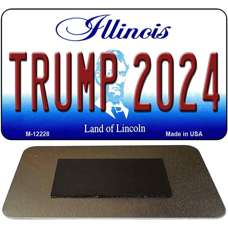 Trump 2024 Illinois Novelty Metal Magnet M-12228